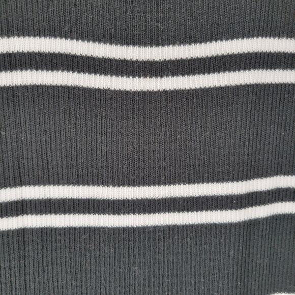 C+D+M Womens Tank Dress‎ XL Black White Ribbed Knit Pullover Spaghetti Straps - Picture 12 of 12